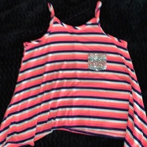 Girls Flowy Striped Tank Top